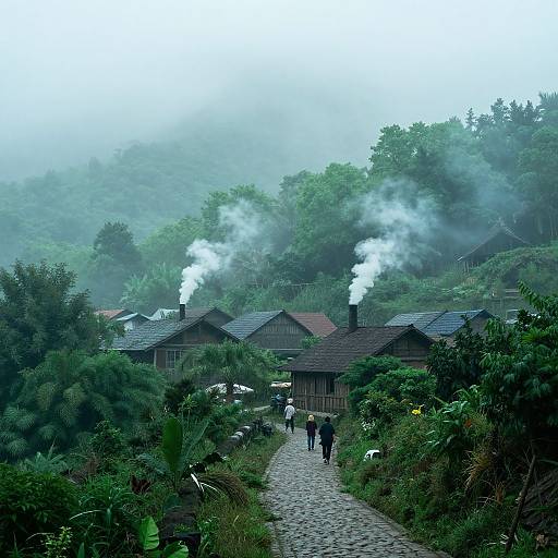 Misty Forest Village Serenity