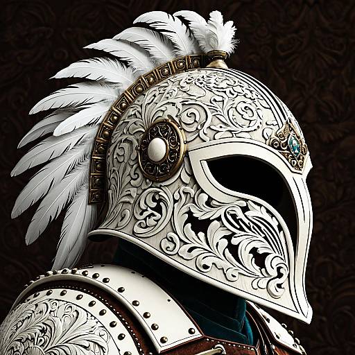 Ornate Rococo Griffin Helm 3D Render