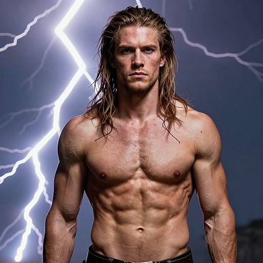 Muscular Barbarian with Lightning
