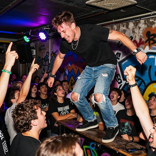 Energetic Underground Punk Concert Chaos