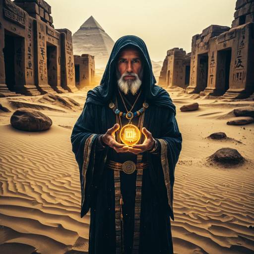 Ancient Seer in Mystic Desert Ruins