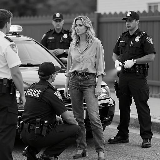 Candid Black-and-White Street Scene