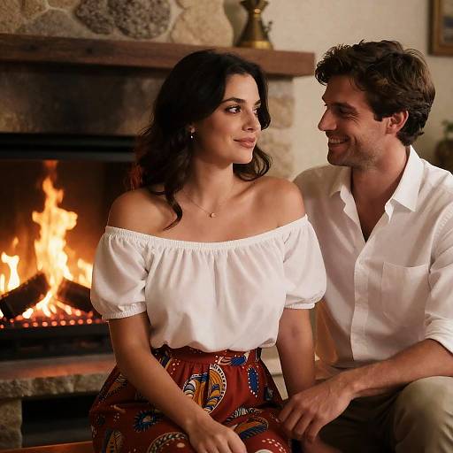 Cozy Evening by the Fireplace