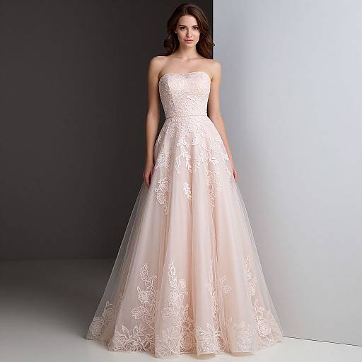 Elegant Woman in Custom Pink Prom Dress