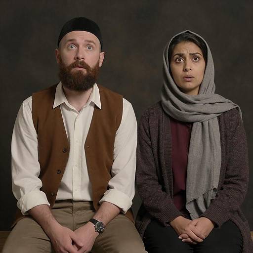 Rustic Portrait of a Surprised Couple
