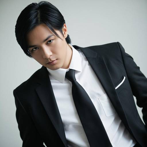 Asian Gentleman in Black Suit