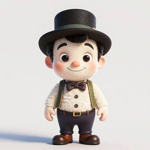 Fluffy Charlie Chaplin 3D Creature