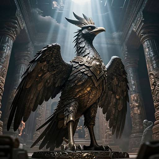 Surreal Cherubim Hybrid in Mystical Temple