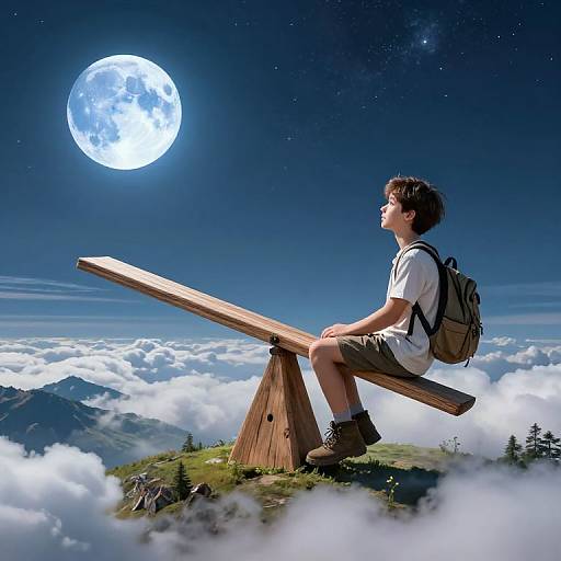 Cosmic Seesaw Adventure to Blue Moon