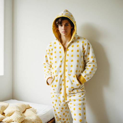 Young Man in Yellow Polka Dot Onesie