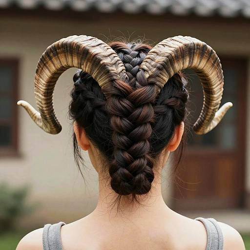 Intricate Ram Horn Braids Hairstyle