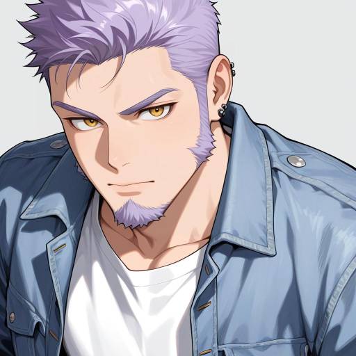 Striking Male Character Portrait in Denim Striking Male Character Portrait in Denim