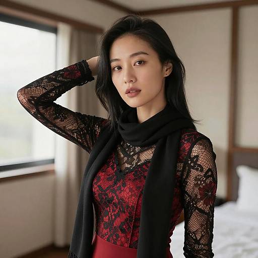Confident Asian Woman by Window