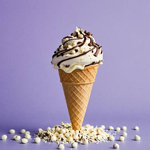 Chocolate Ice Cream Cone with White Chocolate Chips
