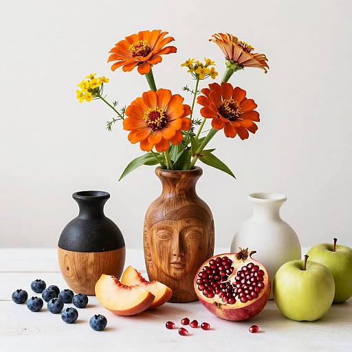 Rustic Folk Art Still Life Composition