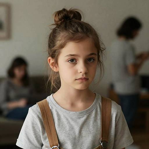 Young Girl in Dimly Lit Room