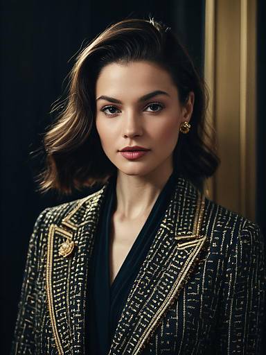 Photorealistic Woman in Designer Outfit