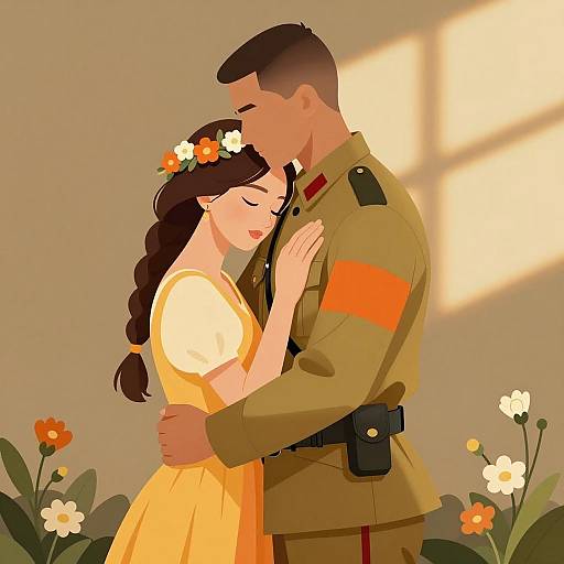 Intimate Embrace of Love and Courage