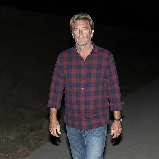 Nighttime Stroll of a Middle-Aged Man
