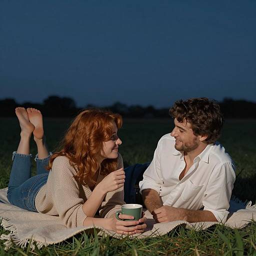 Romantic Night Blanket Moment