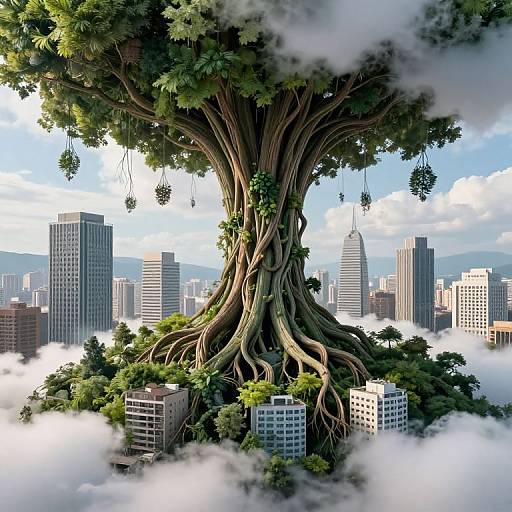 City of Inverted Tree Buildings