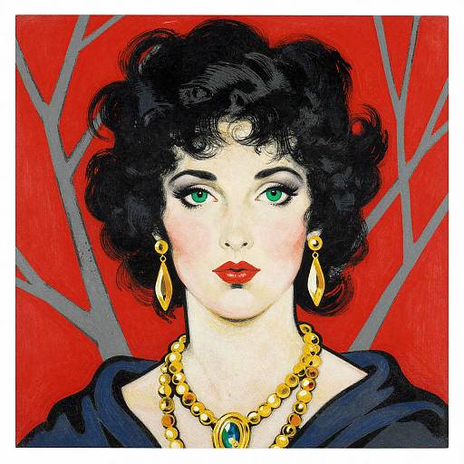 Vibrant Stencil Painting 'Karsavina'