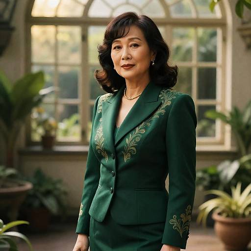 Emerald Waves in Vintage Botanical Garden