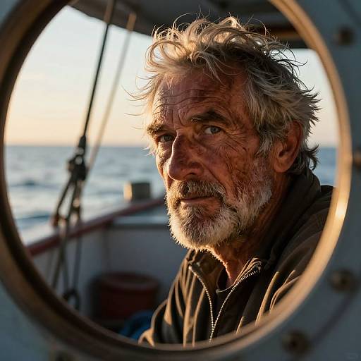 Weathered Fisherman's Dawn Portrait