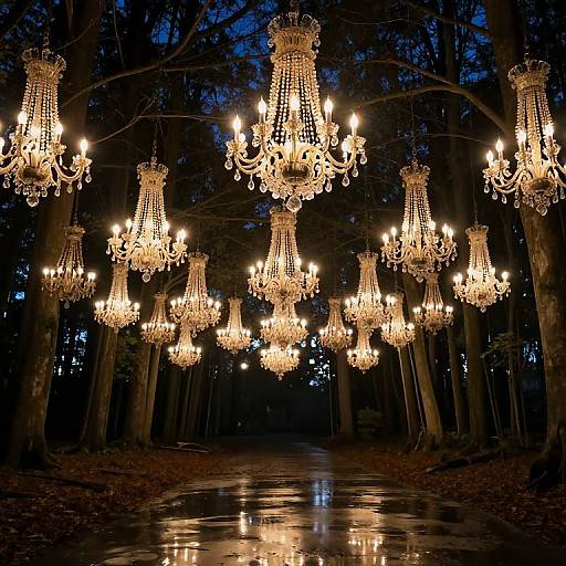 Upside-Down Chandelier Forest Glow