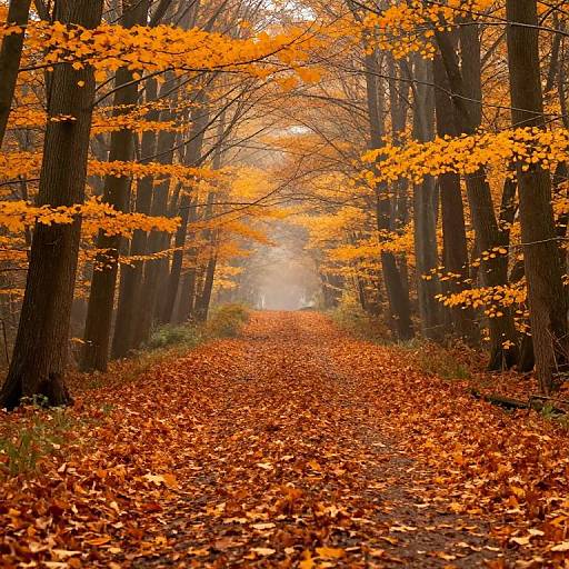 Golden Autumn Forest Path