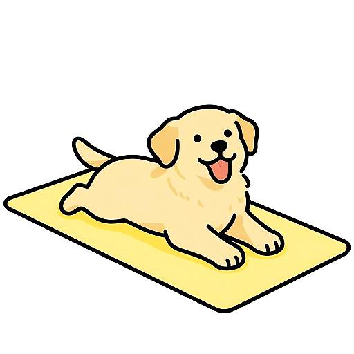 Cheerful Golden Retriever Puppy Illustration