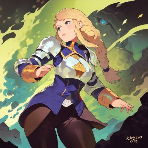 Illustration of Agrias oaks, final fantasy in the style of Norasuko