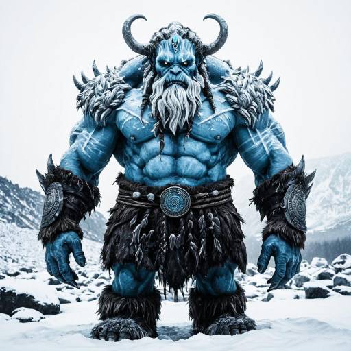 Frost Giant Icon in Winter Landscape