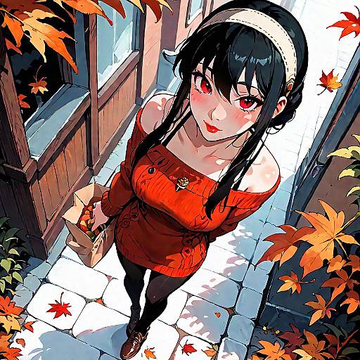 Autumn Beauty in a Sweater Dress