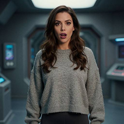 Cinematic Portrait of Surprised Woman