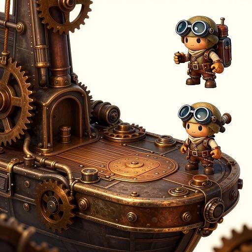 Steampunk Airship Platform Sprite Set