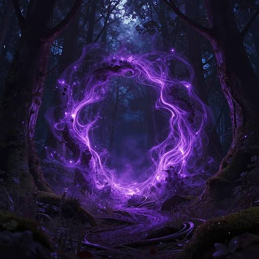 Glowing Purple Portal in Forest