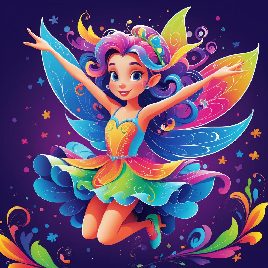 Whimsical Fairy in Vibrant Colors