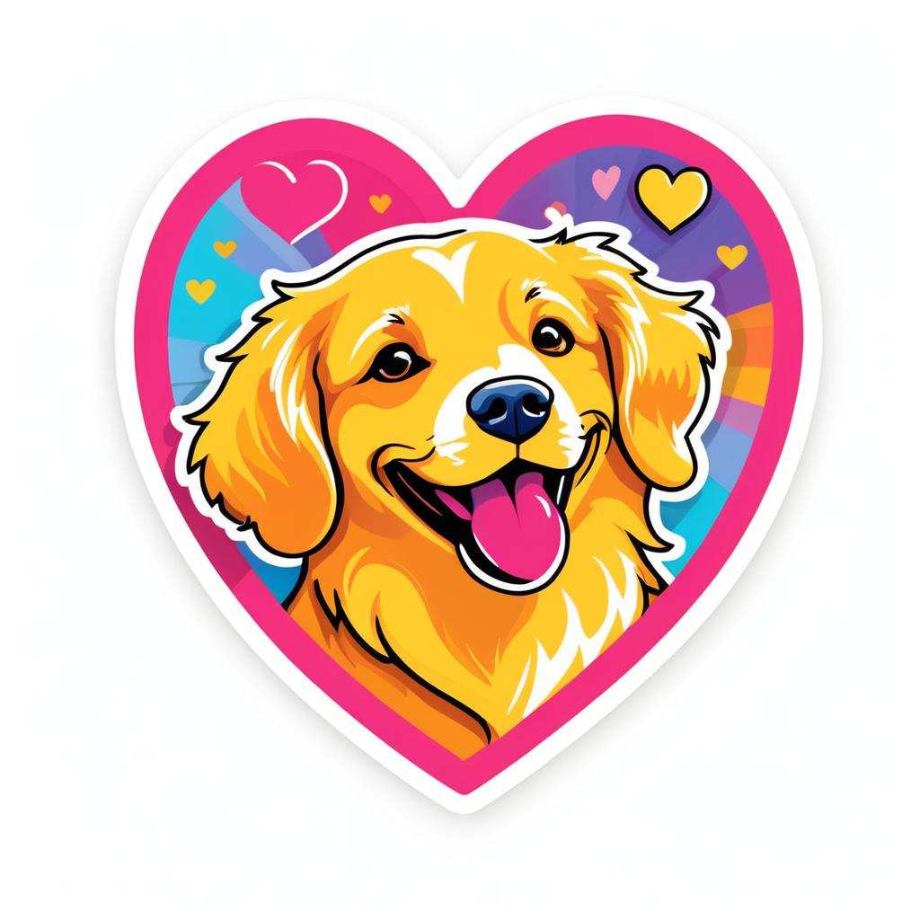 Charming 'I Love Dogs' Sticker Design