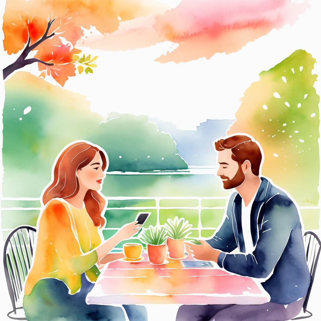 Warm Illustrated Couple for Card Game