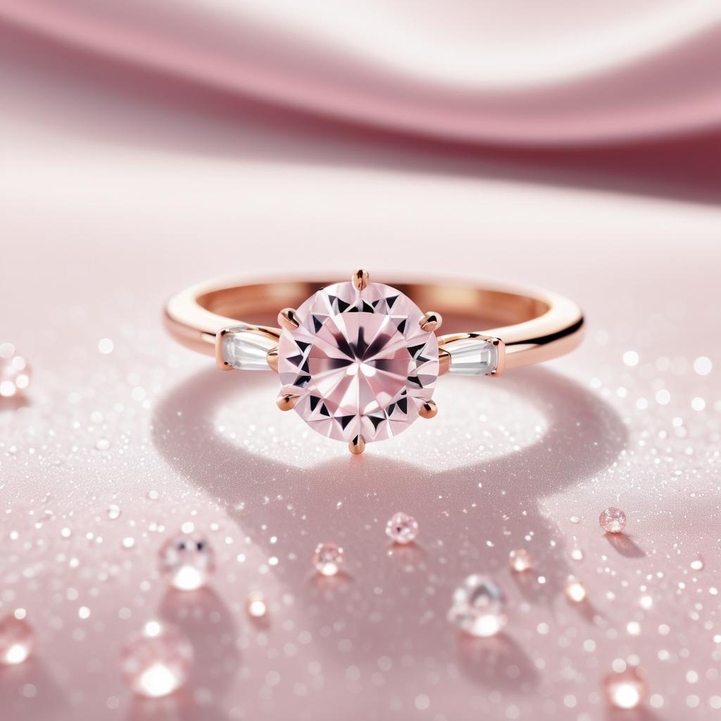 Elegant Diamond Ring on Pink Fabric