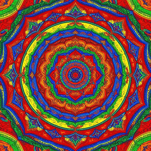 Vibrant Kaleidoscopic Mandala Design