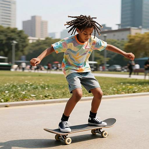 Teen Skateboarder in Urban Park