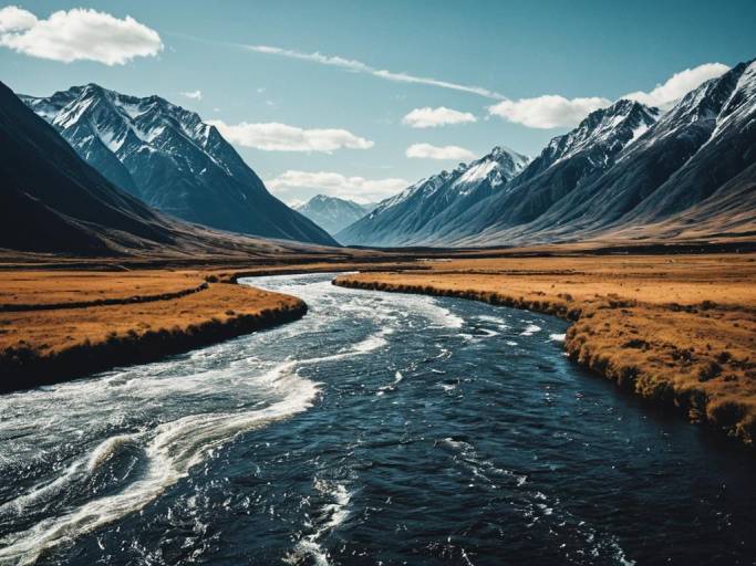Scenic Mountain River Landscape Wallpaper