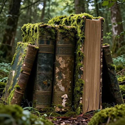 Majestic Giant Books in Forest