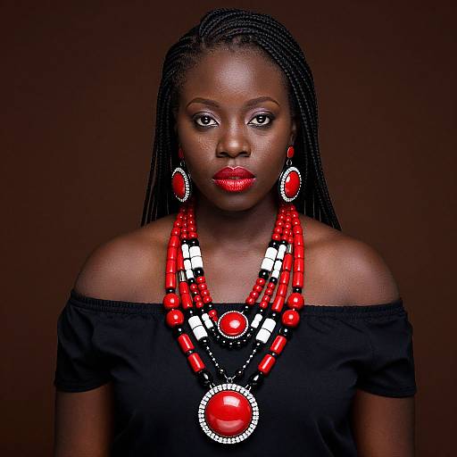 Elegant Black Woman with Braided Hair