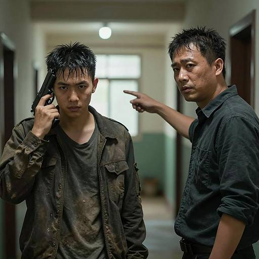 Tense Confrontation in Hallway