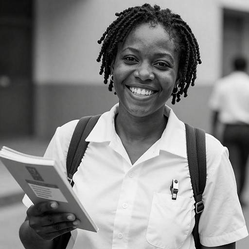 Gritty High-Contrast Portrait of Smiling Woman