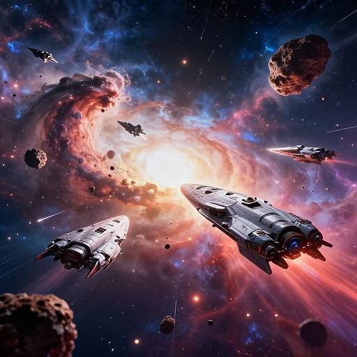 Dynamic Space Battle in Nebulae