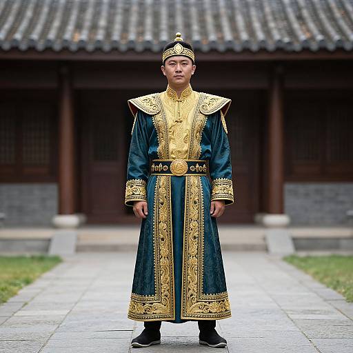 Asian Man in Ceremonial Costume
